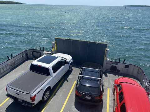 Truck in the front row for ferry ride